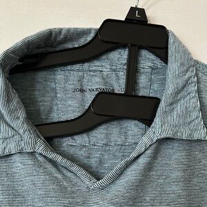 John Varvatos Men's Blue Striped polo